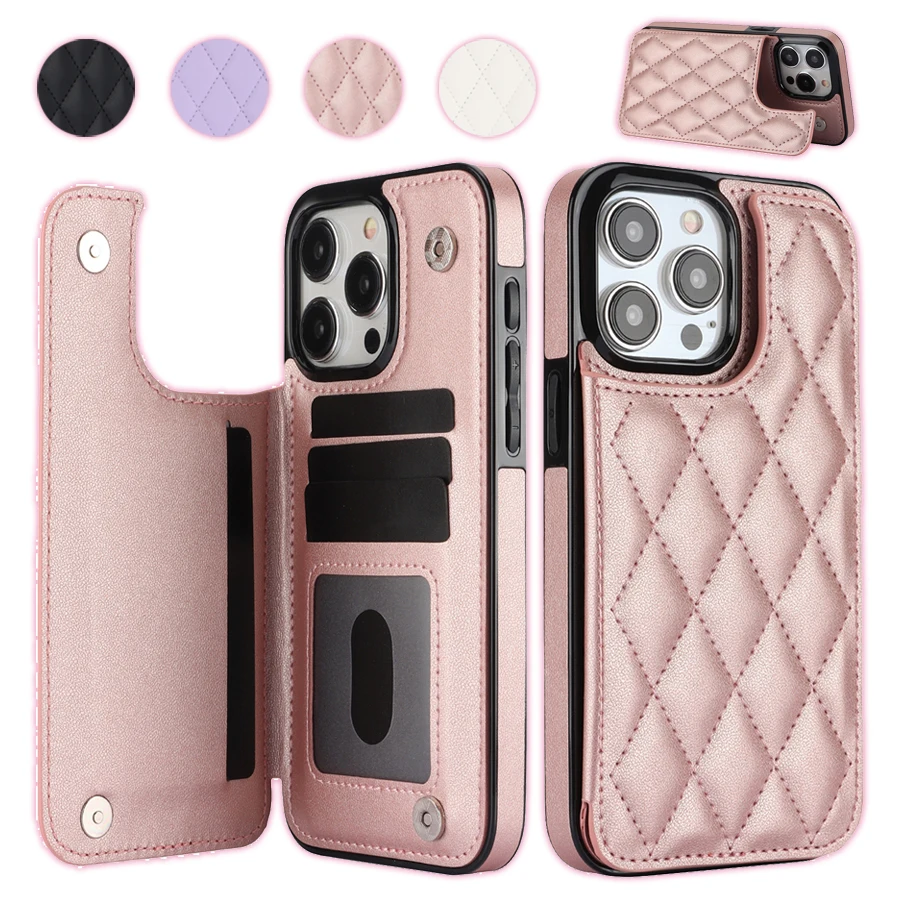 Phone Cases With Wallet On Back - iPhone 16e/15 Pro Max/14/13/12/11/SE/3/2/XS/XR/8/7 Plus対応 カードスロット付きフリップレザーケース
