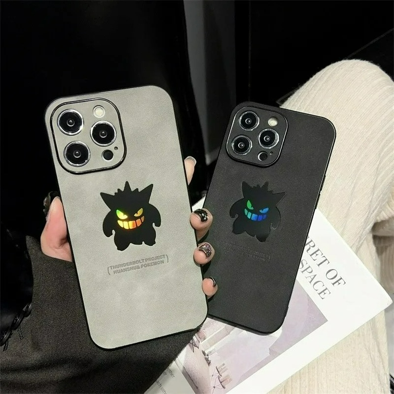 Phone Cases Durable - 漫画アニメゲンガー革風レーザー加工スマホケース iPhone 17Air 15 14 13