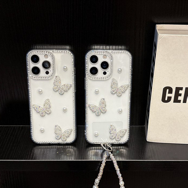 Phone Cases Loopy - パールバタフライブリンブリンダイヤモンドクリアフォンケース Honor Magic 7 6 5
