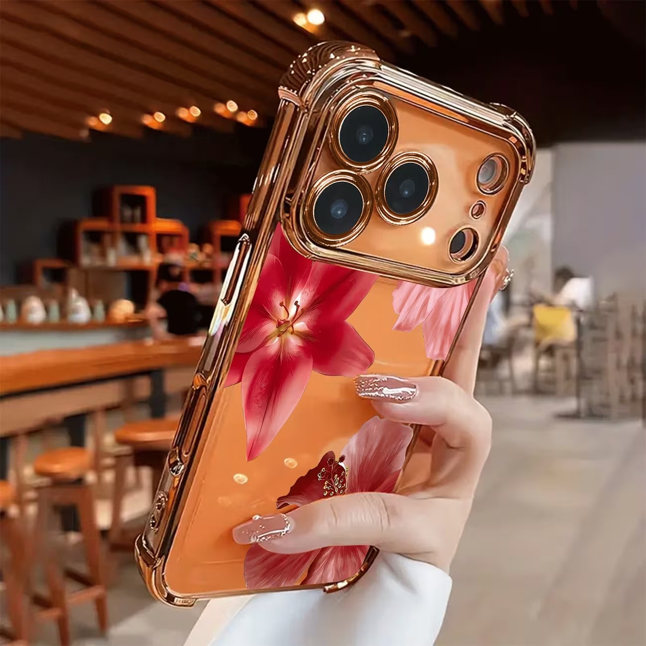 Phone Cases Durable - シンプルな花柄プリントのiPhoneケース iPhone 17 16 15 14