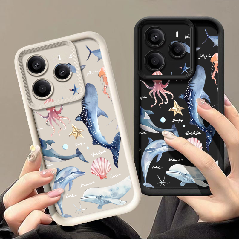 Phone Cases Xiaomi 15 - かわいいイルカ柄のソフトケース Xiaomi Redmi Note 15 14