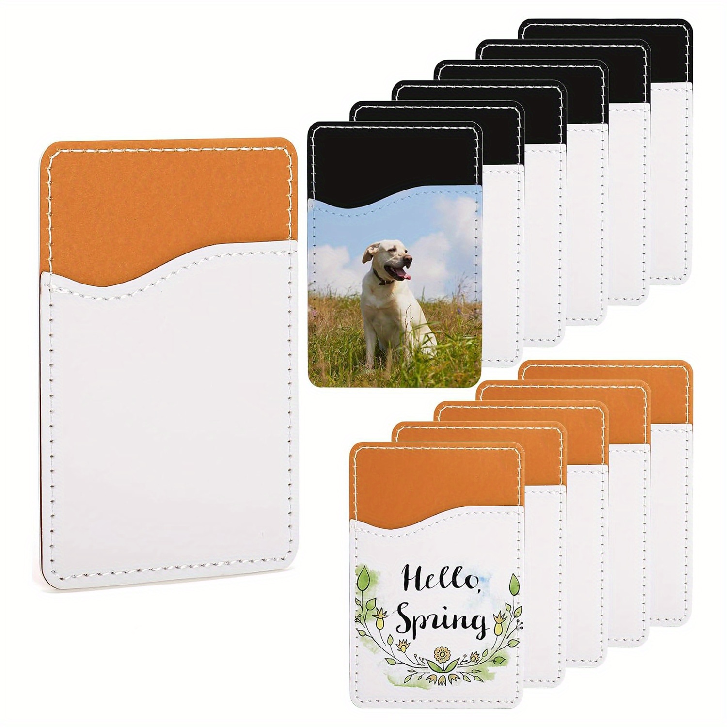 Phone Cases With Wallet On Back - 5/10 個の昇華ブランク電話財布、電話の背面用 PU レザー電話カードホルダー、電話ケース用 DIY クレジットカードポケット