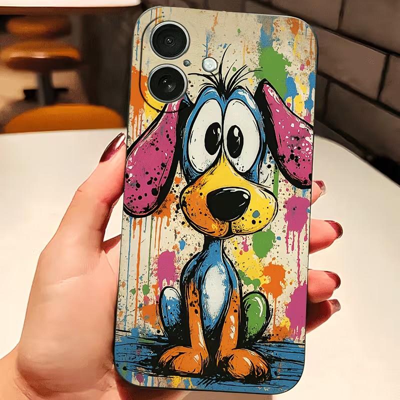 Phone Cases Xs Max - 落書きカラーの子犬柄TPUスマホケース iPhone 17 16 15 14