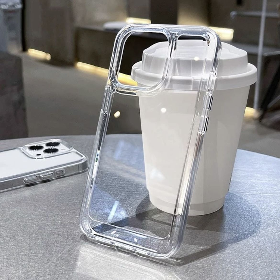 Phone Cases Durable - プレミアムミニマリスト透明ビッグホールスマホケース iPhone 16 Pro Max 15
