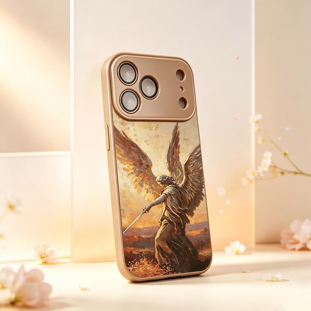 Phone Cases Rhode - エンジェル柄のiPhoneケース、スキンセンセーションフォンケース、iPhone 17、16、15、14、13、PM Pro Plus対応、マルチカラー、耐衝撃性