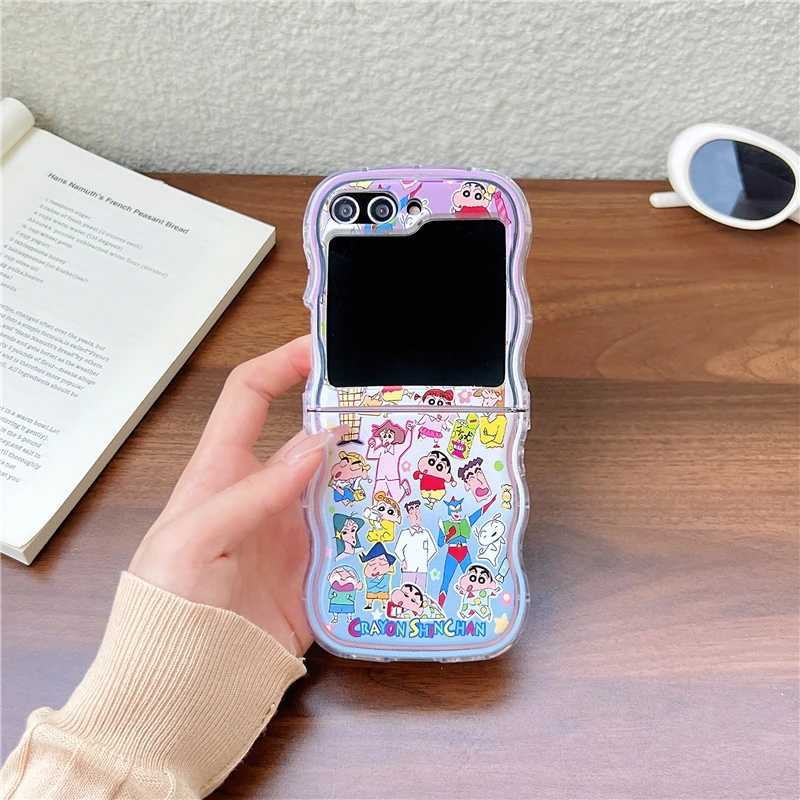 Phone Cases Z Flip 6 - かわいい漫画日本のアニメクレヨンしんちゃんスマホケース サムスンギャラクシーZフリップ7 6 5用 ソフトTPUバックカバー Zフリップ3