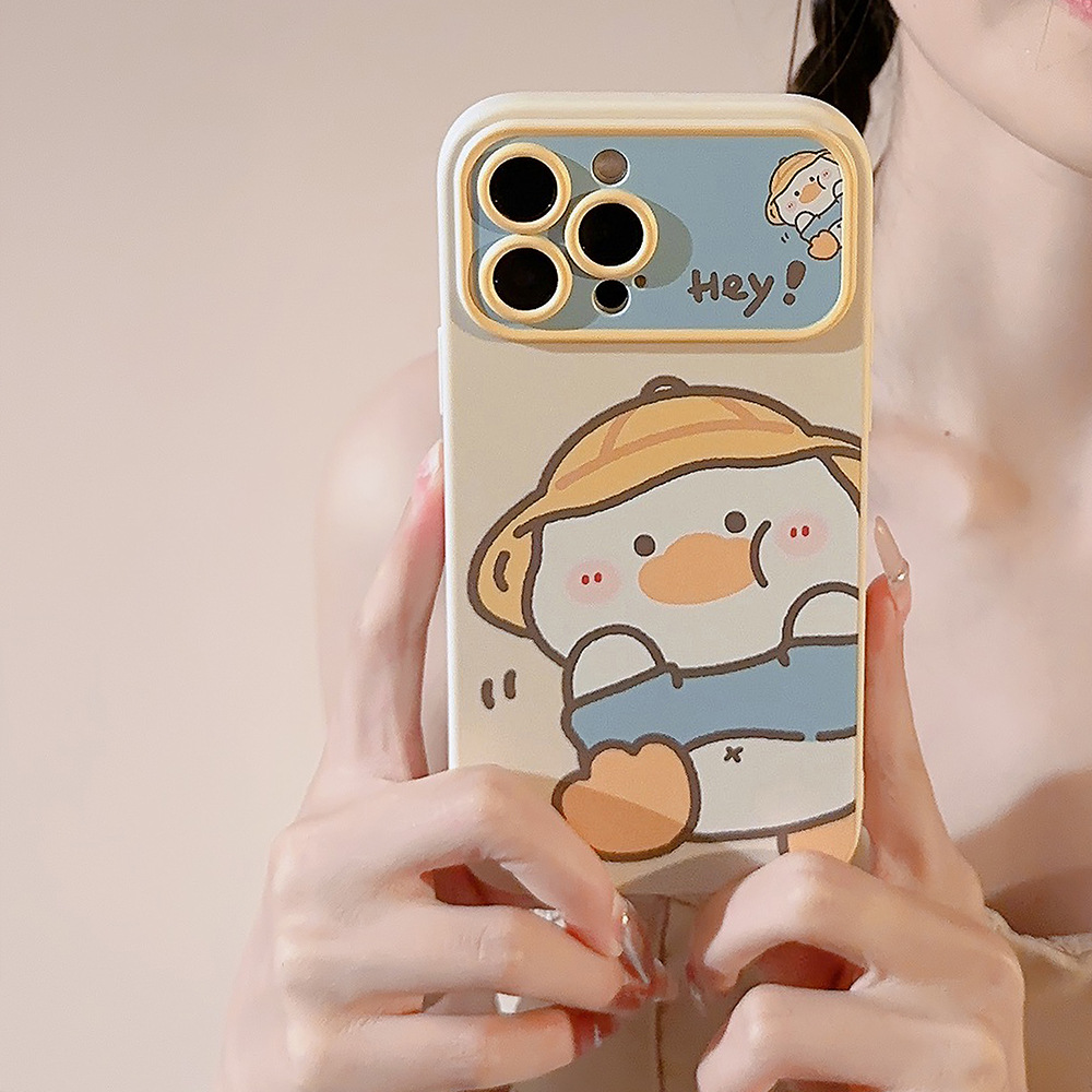 Phone Cases Durable - 韓国漫画の黄色いアヒル柄iPhoneケース iPhone 17 Air 16e 15