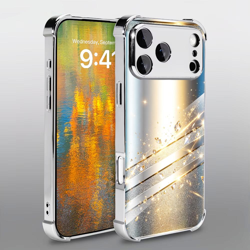 Phone Cases Rhode - 豪華なミニマリストシルバーガラス製スマホケース iPhoneケース iPhoneカバー Rhode用 iPhone 17、16、15、14、13pm