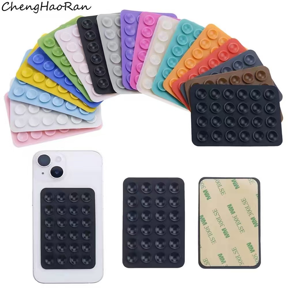 Phone Cases Case - 多機能シリコン吸盤式スマホホルダーパッド、吊り下げ式四角滑り止め片面スマホケース背面ステッカー