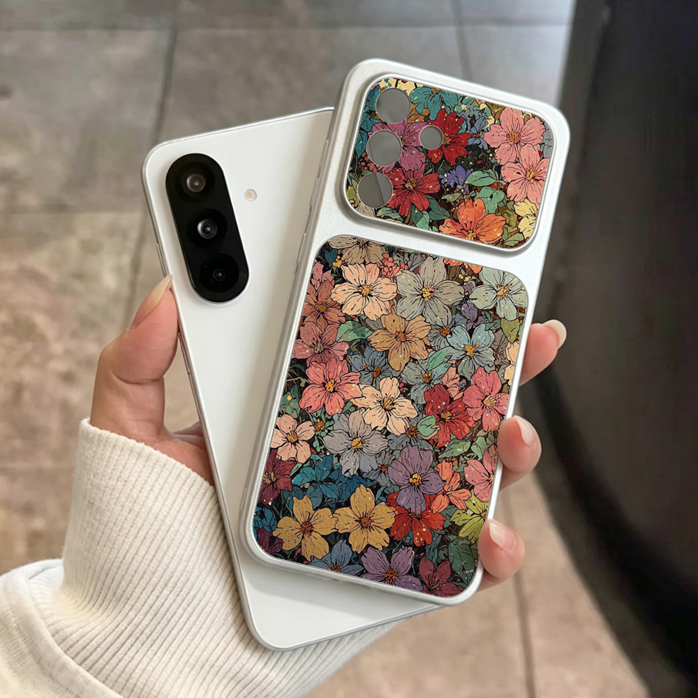 Phone Cases Leather - フラワーシリコンレザー携帯電話ケース Samsung A56 5G A37 A17