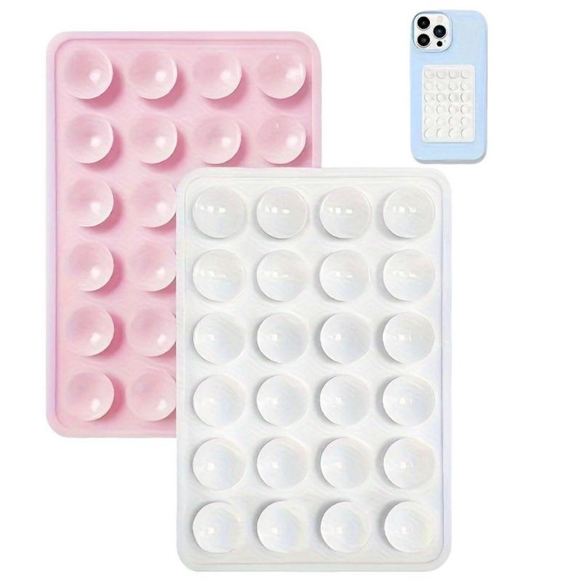Phone Cases Case - 多機能吸盤壁掛けスタンド シリコン吸盤式スマホホルダーマット 正方形滑り止め片面ケースマウント背面ステッカー