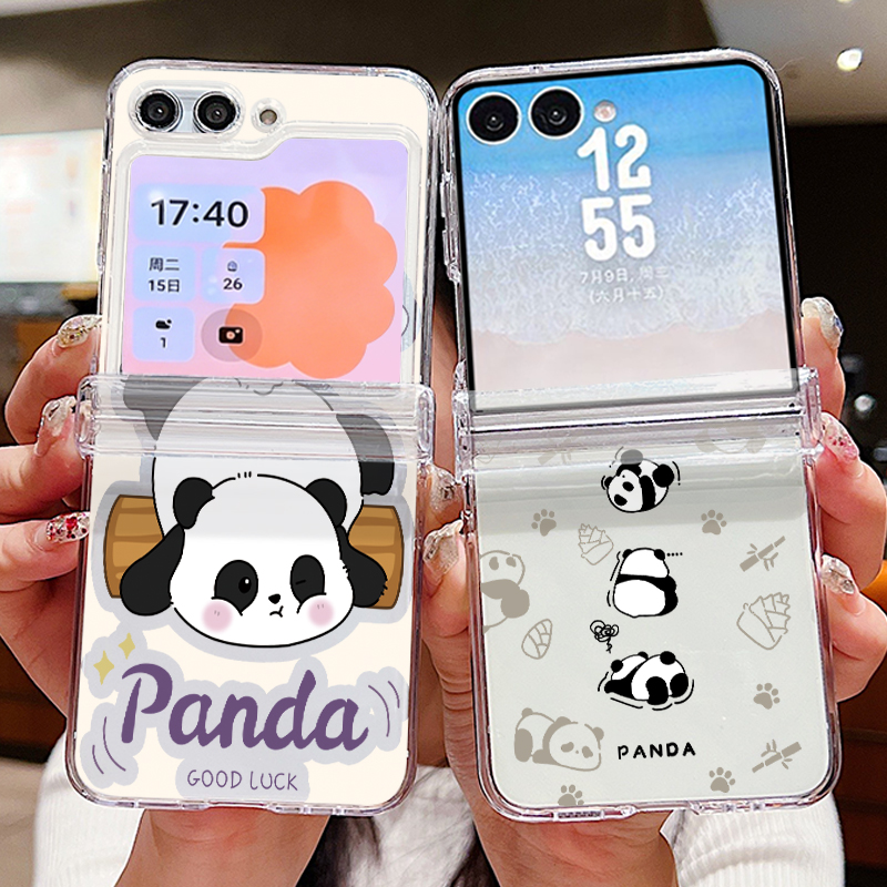 Phone Cases Z Flip 6 - 漫画パンダ柄スマホケース Samsung Galaxy Z Flip 8