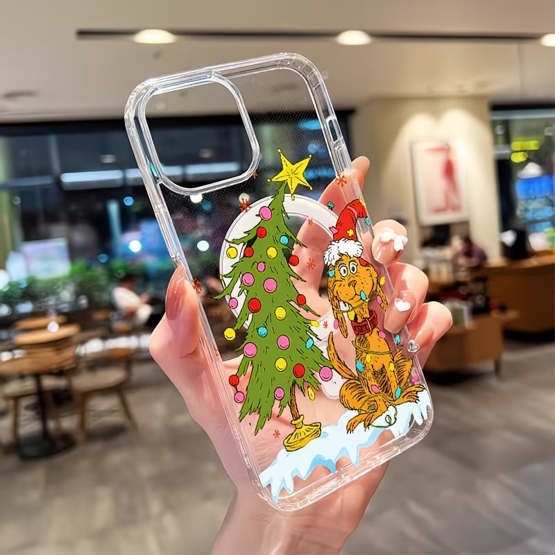 Clear Magsafe Case - 子犬をテーマにしたクリスマスパーティー クリアスマホケース iPhone 17 16 15
