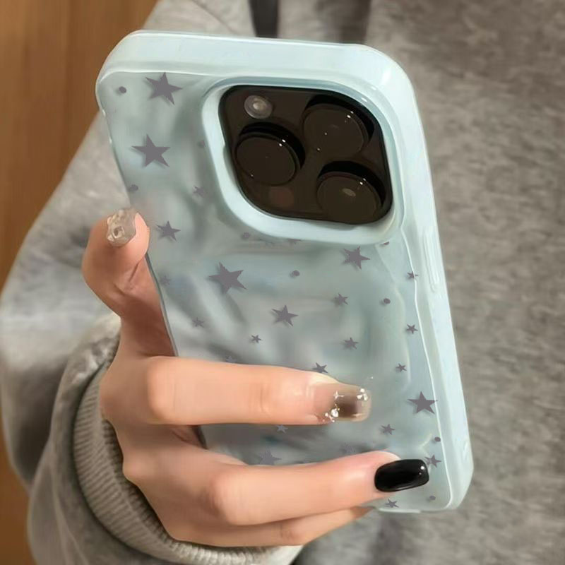 Phone Cases Durable - ミニマリスト グレーブルー スターウェーブ テクスチャ iPhone 17
