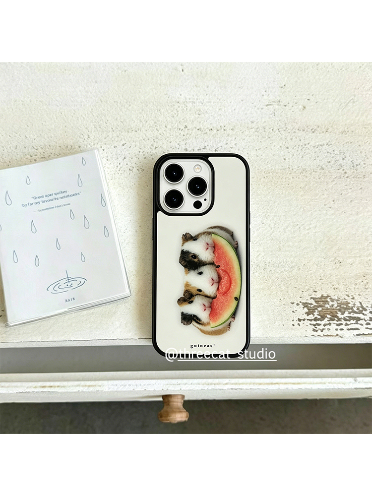韓国のインスタ映えするモルモットがスイカを食べるデザインのi - Phone Cases Durable のレビューと価格