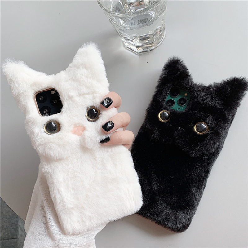 3Dキュートな漫画猫の毛皮のようなぬいぐるみ風スマホケース  - Phone Cases Xs Max のレビューと価格