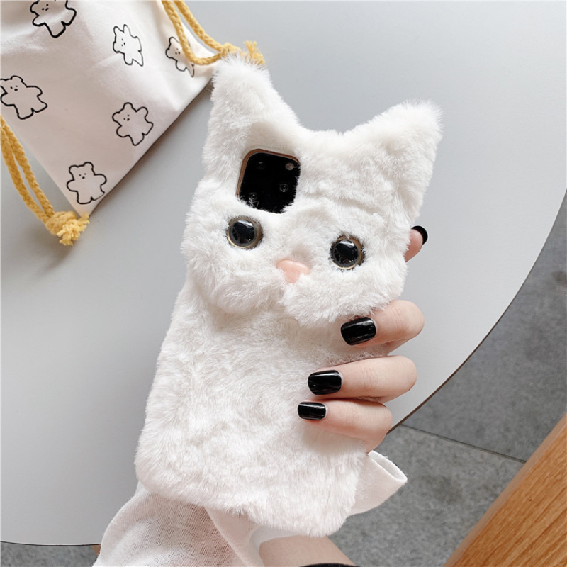3Dキュートな漫画猫の毛皮のようなぬいぐるみ風スマホケース  - Phone Cases Xs Max のレビューと価格