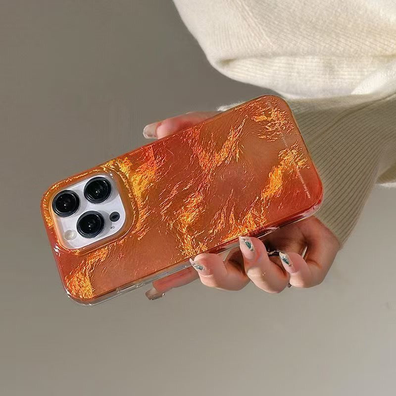 INS オレンジグラデーション渦巻き模様スマホケース iPh - Phone Cases Orange のレビューと価格