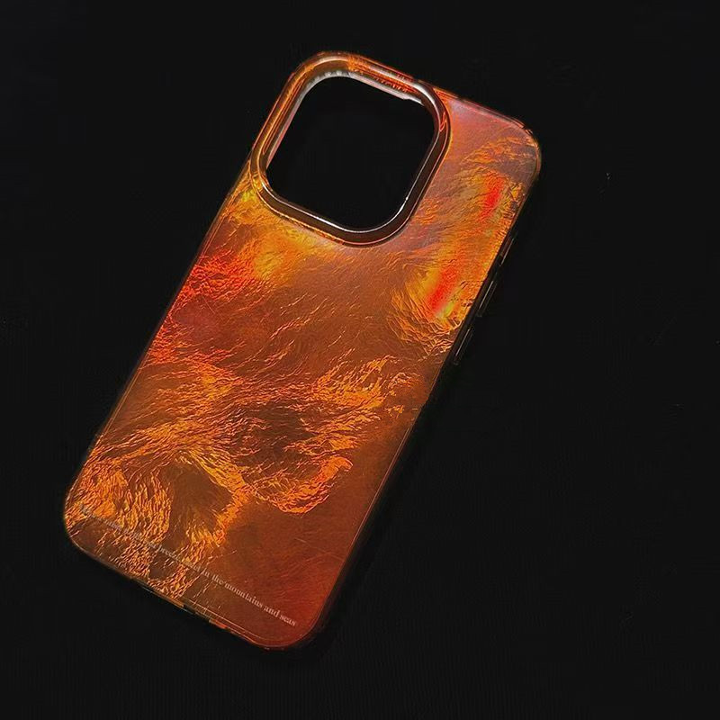 INS オレンジグラデーション渦巻き模様スマホケース iPh - Phone Cases Orange のレビューと価格