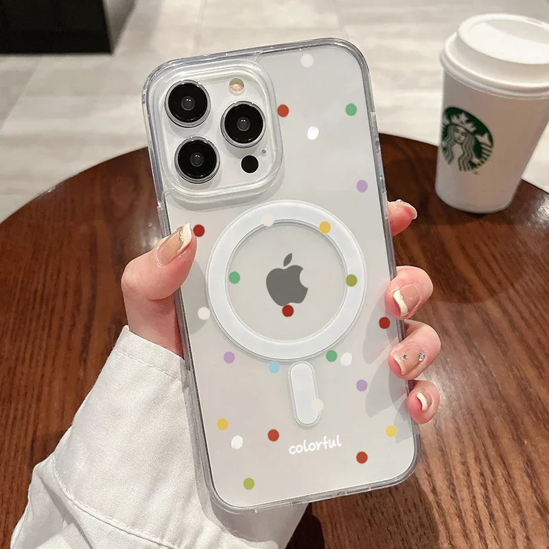 INS韓国クリエイティブカラーウェーブドット柄スマホケース  - Phone Cases Durable のレビューと価格