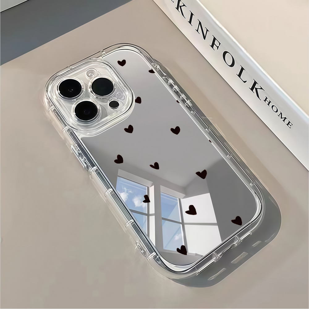 フレッシュスウィートブラックラブハートミラー付きスマホケース - Phone Cases Xs Max のレビューと価格