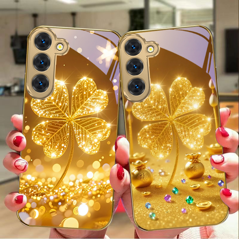 巨大な金色のクローバー柄のSamsung Galaxy S2 - Phone Cases Samsung S23 のレビューと価格
