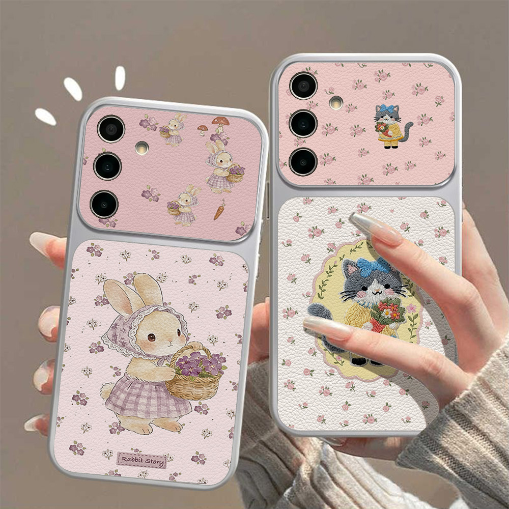 可愛いウサギ柄レザー携帯ケース Samsung A37 A5 - Phone Cases Leather のレビューと価格