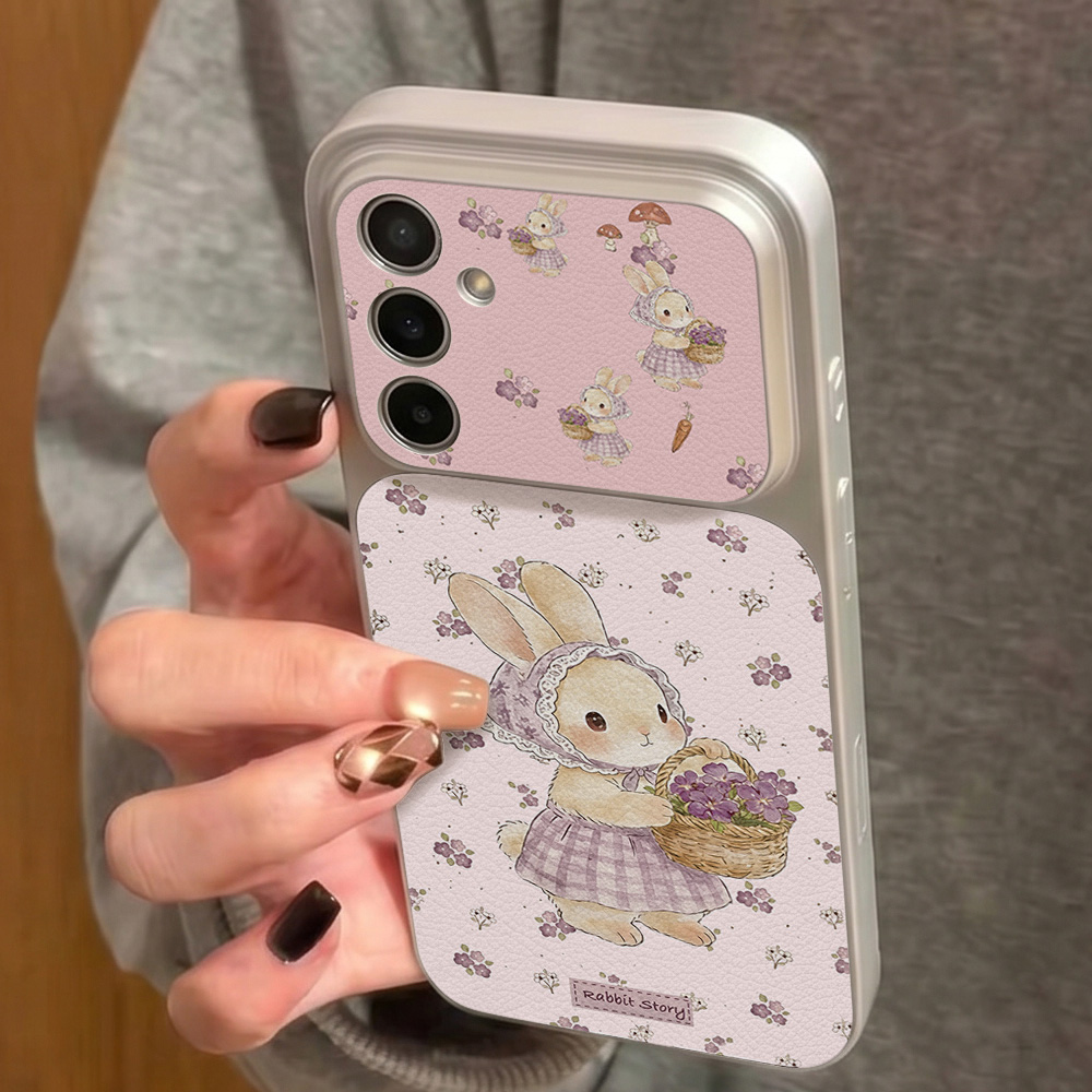 可愛いウサギ柄レザー携帯ケース Samsung A37 A5 - Phone Cases Leather のレビューと価格
