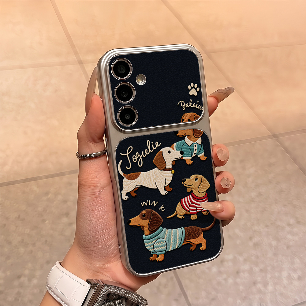 漫画の子犬柄レザー携帯電話ケース Samsung A57 A - Phone Cases Leather のレビューと価格
