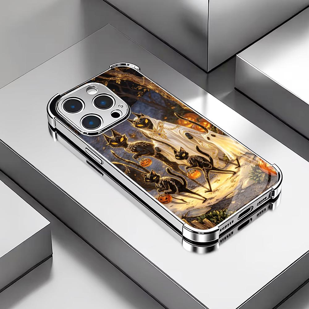 ハロウィン黒猫ガラス製スマホケース iPhoneケース iP - Phone Cases Rhode のレビューと価格