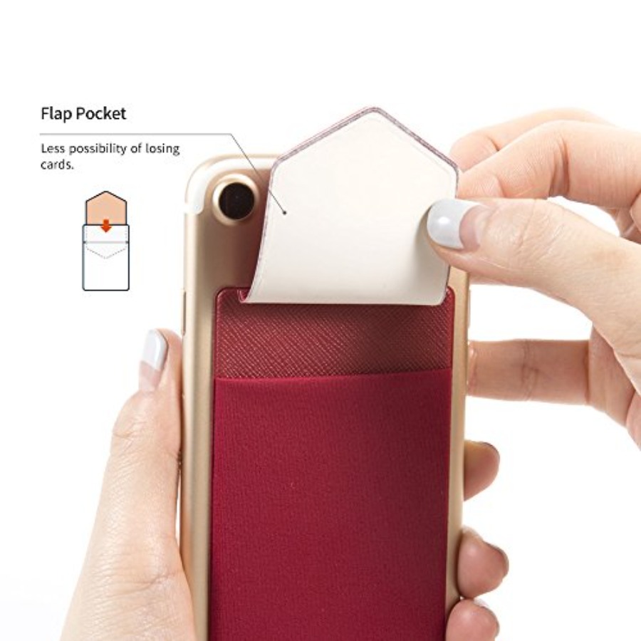 スマホ背面用セキュアカードホルダー、伸縮性のある生地の携帯電 - Phone Cases With Wallet On Back のレビューと価格