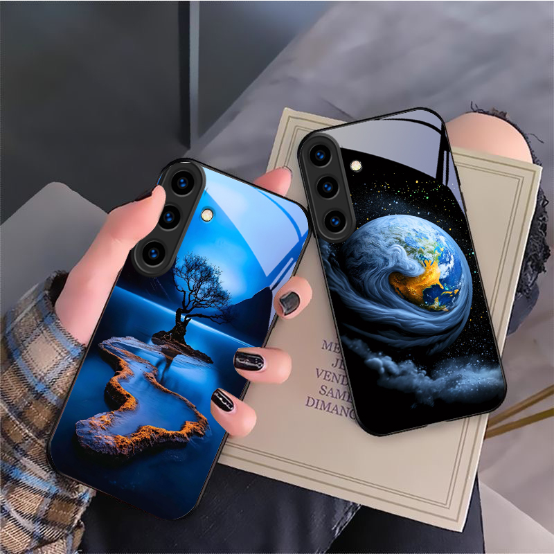 暖かいオレンジ色のハローツリー柄のSamsung Galax - Phone Cases Orange のレビューと価格