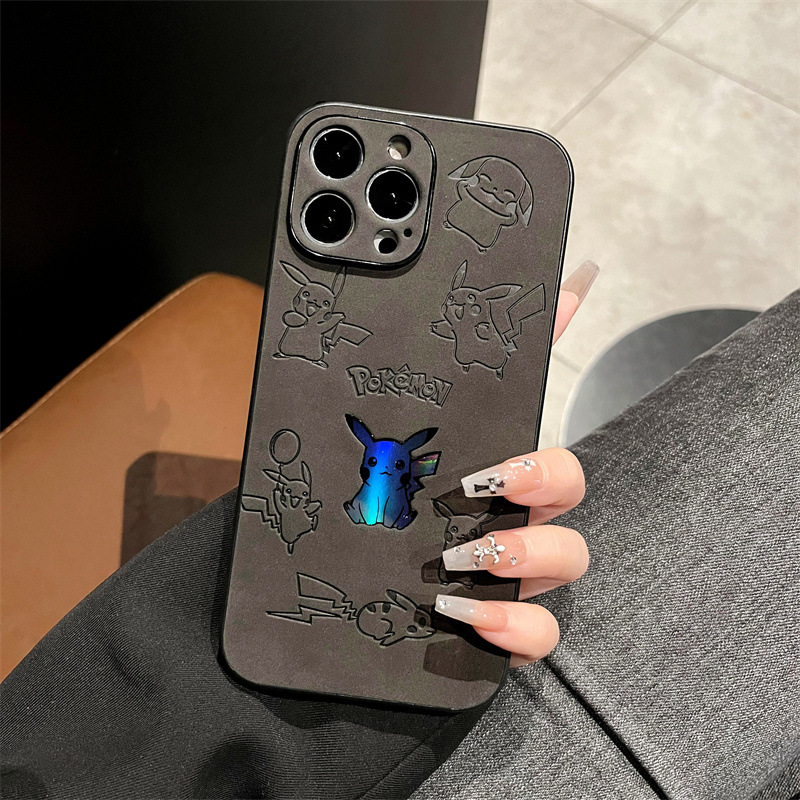 漫画ピカチュウフェイクレザーレーザー携帯電話ケース iPho - Phone Cases Durable のレビューと価格