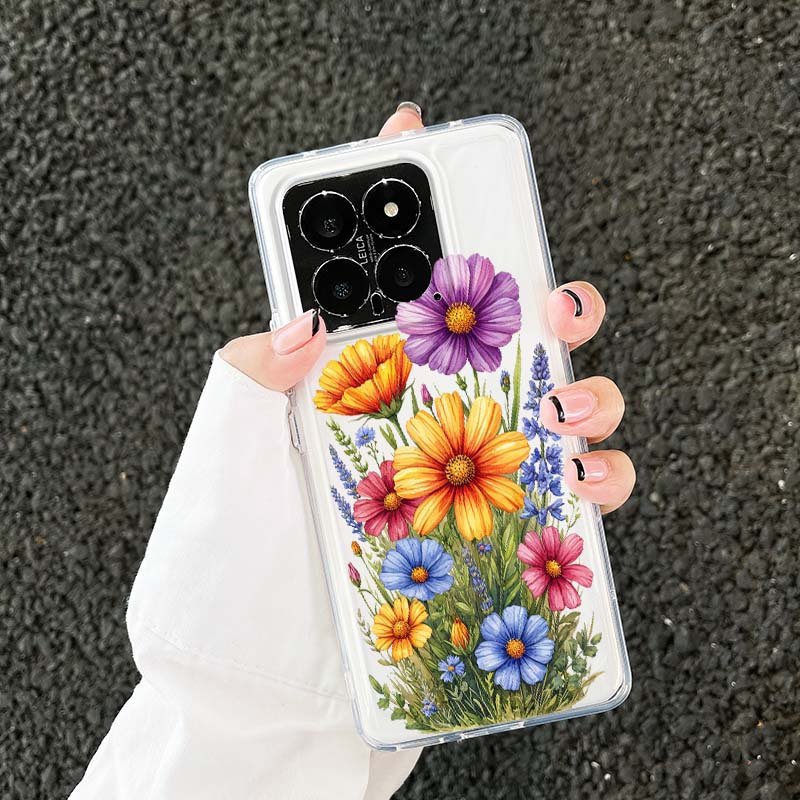 美しい花のイラスト電話ケース Xiaomi 17 15 14 - Phone Cases Xiaomi 15 のレビューと価格