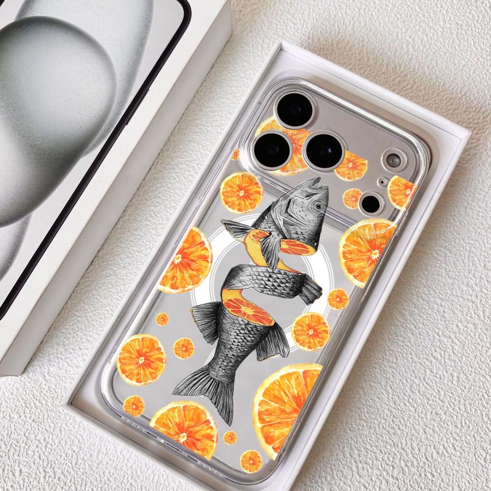 オレンジタイドフィッシュクラブ スマホケース マグネット式ク - Phone Cases Orange のレビューと価格