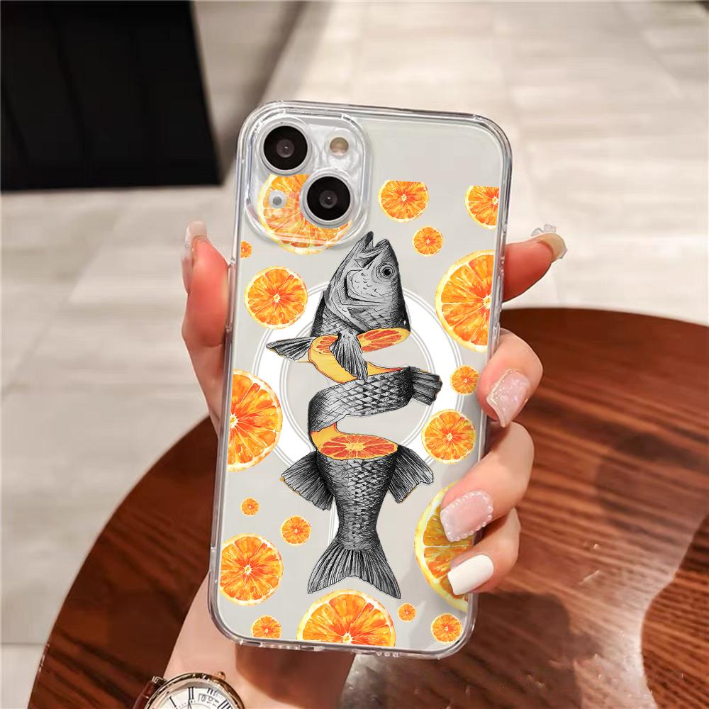 オレンジタイドフィッシュクラブ スマホケース マグネット式ク - Phone Cases Orange のレビューと価格