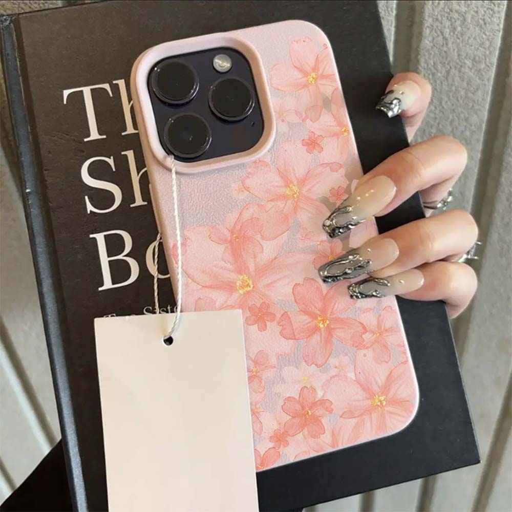 ピンクの桜柄マット仕上げスマホケース iPhone 17 1 - Phone Cases Xs Max のレビューと価格