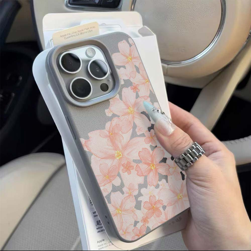 ピンクの桜柄マット仕上げスマホケース iPhone 17 1 - Phone Cases Xs Max のレビューと価格