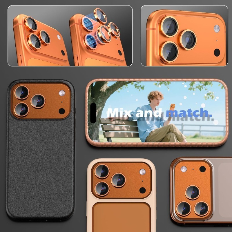 オレンジメタルガラスカメラレンズプロテクター iPhone  - Phone Cases Orange のレビューと価格