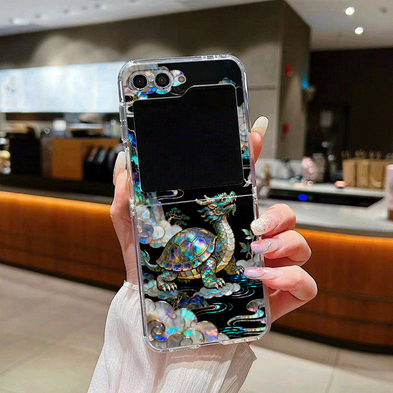 スタイリッシュな虎と龍の大理石模様のスマホケース、Samsu - Phone Cases Z Flip 6 のレビューと価格