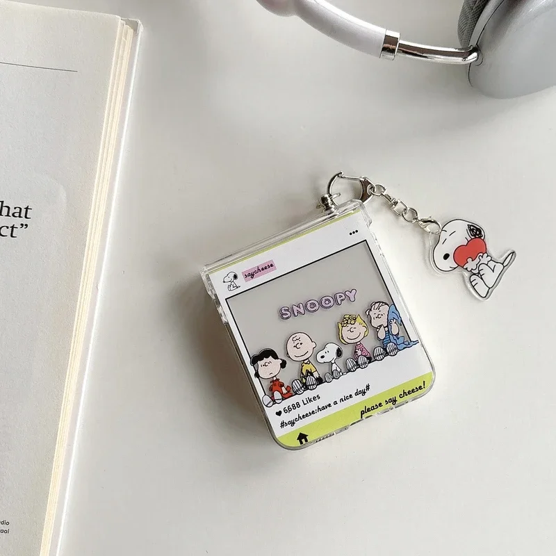 かわいい漫画スヌーピーチャーリーブラウン透明電話ケース サム - Phone Cases Z Flip 6 のレビューと価格