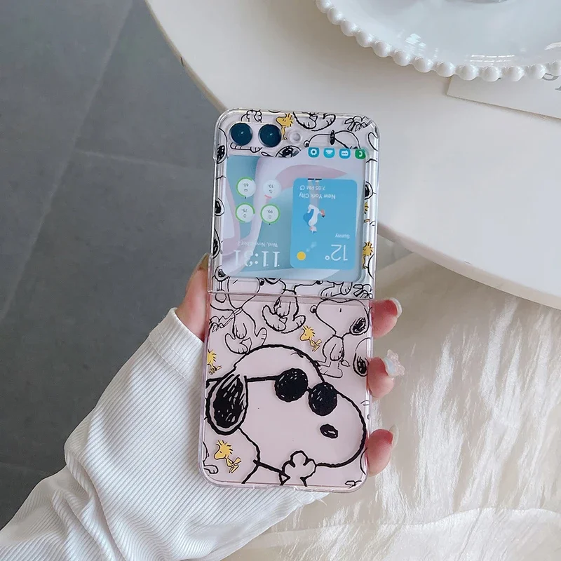 かわいい漫画スヌーピーチャーリーブラウンピーナッツ透明電話ケ - Phone Cases Z Flip 6 のレビューと価格
