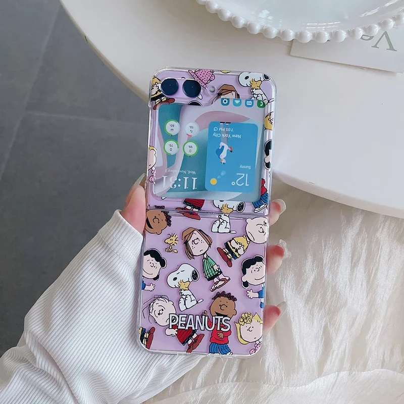 かわいい漫画スヌーピーチャーリーブラウンピーナッツ透明電話ケ - Phone Cases Z Flip 6 のレビューと価格