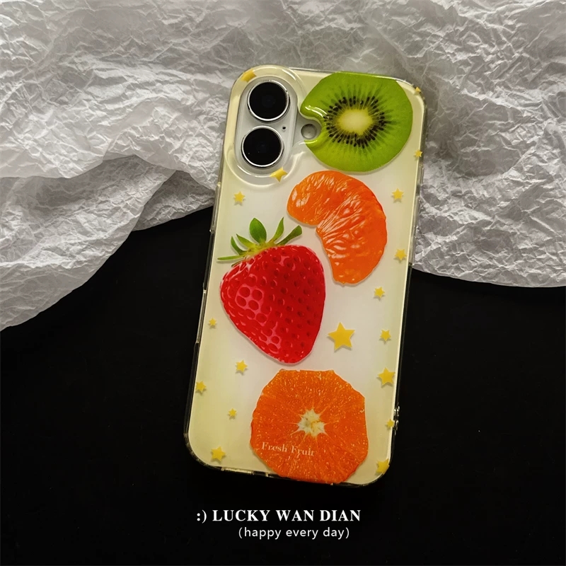 夏のフルスクリーンフルーツ（イチゴ、キウイ、オレンジ、スイカ - Phone Cases Orange のレビューと価格