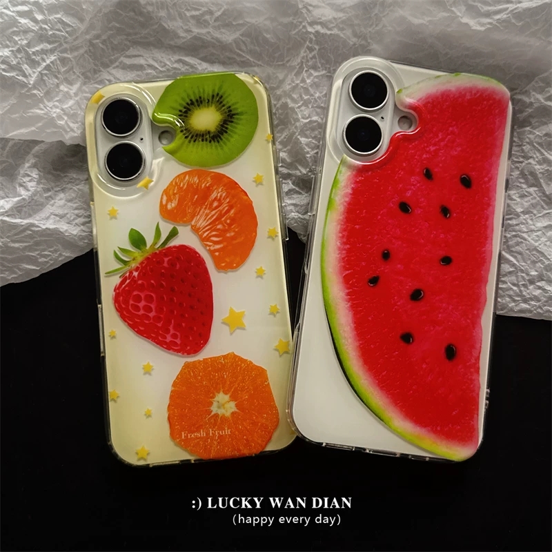 夏のフルスクリーンフルーツ（イチゴ、キウイ、オレンジ、スイカ - Phone Cases Orange のレビューと価格